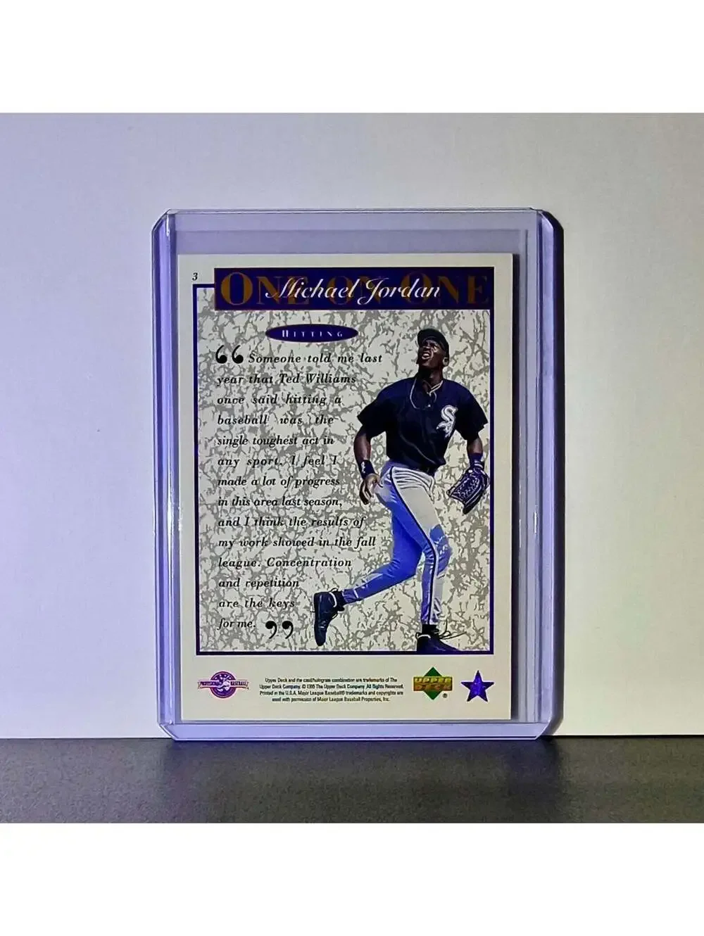 Michael Jordan 1995 Upper Deck Minors One on One #3 Card Chicago Bulls